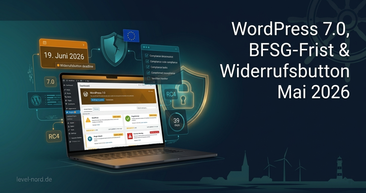 WordPress 7.0, BFSG-Frist & Widerrufsbutton Mai 2026