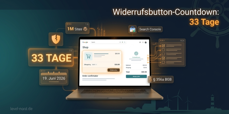 Widerrufsbutton-Countdown: 33 Tage + Avada-Lücke 1M Sites