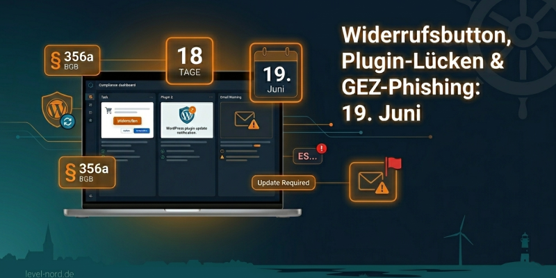 Widerrufsbutton, Plugin-Lücken & GEZ-Phishing: 19. Juni