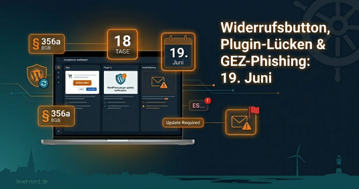 Widerrufsbutton, Plugin-Lücken & GEZ-Phishing: 19. Juni