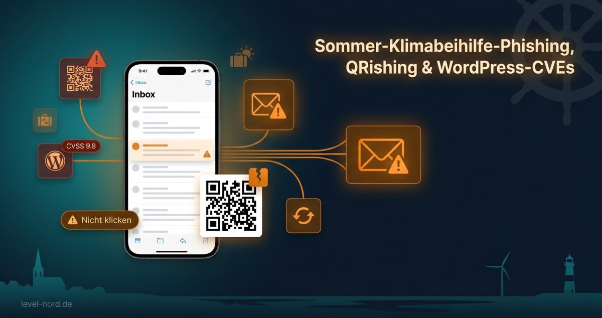 Sommer-Klimabeihilfe-Phishing, QRishing & WordPress-CVEs