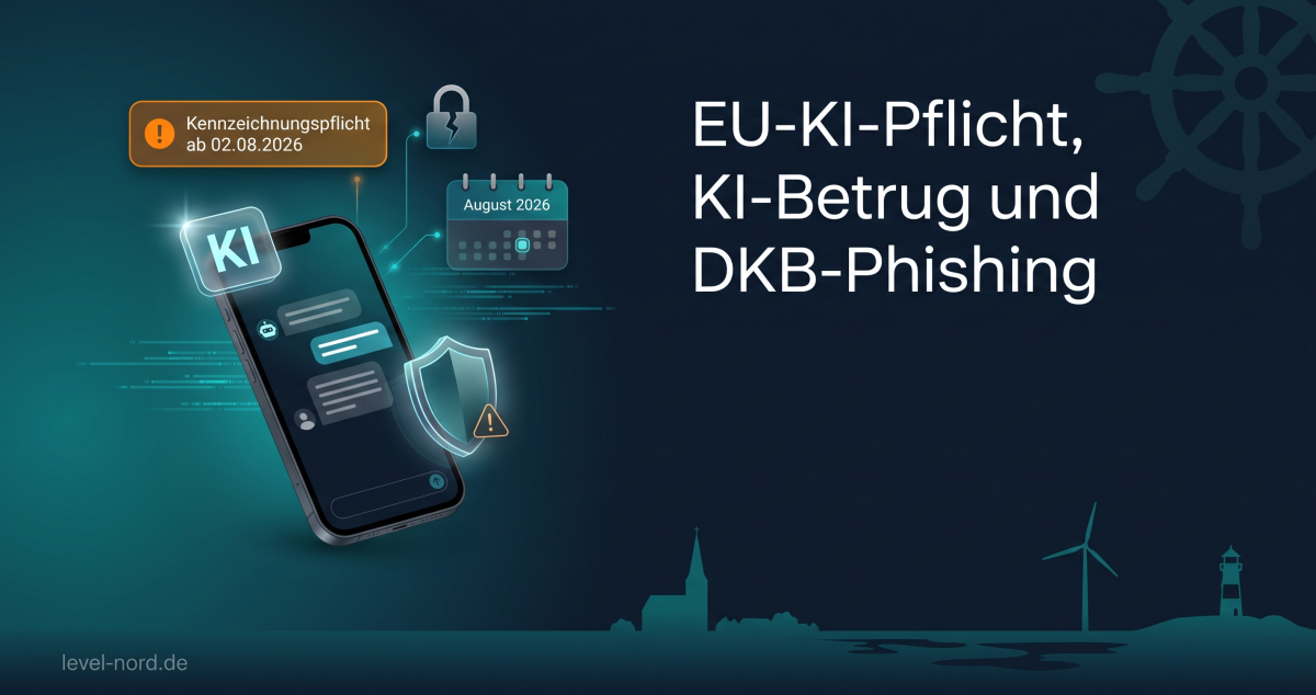 EU-KI-Pflicht ab 2. August, KI-Betrug und DKB-Phishing: Was du als Betrieb jetzt wissen musst